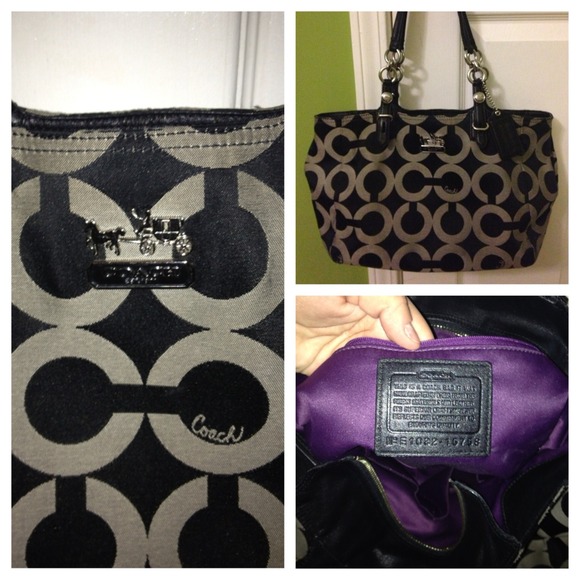 Authentic Coach Black Signature Tote