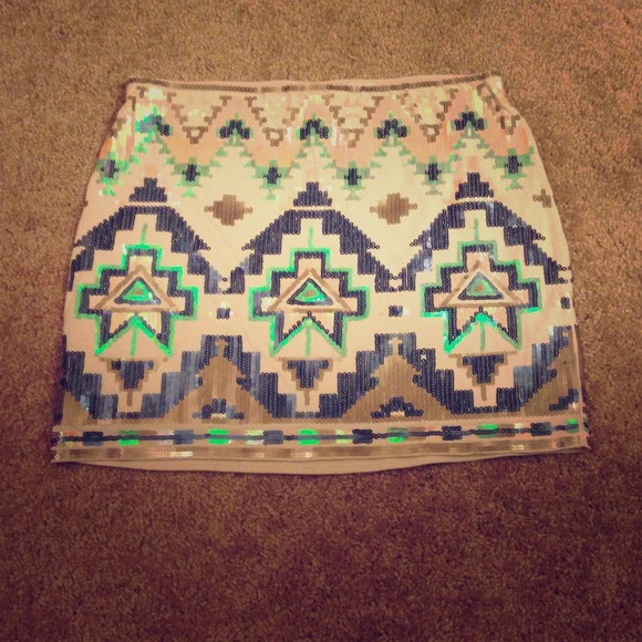 Express Dresses & Skirts - Aztec sequined mini skirt