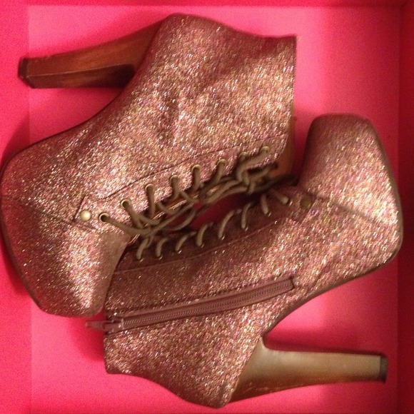 Charlotte Russe Shoes - Glittered Booties 💕 jeffrey campbell inspired 💜