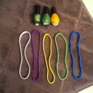 Never used nail polish and head bands
