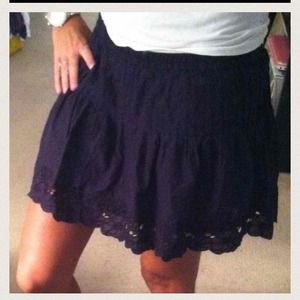Navy blue ruffle skirt