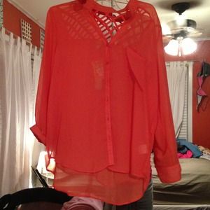 Bundle! Chiffon shirt and black bracelet