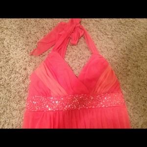Pink halter top dress