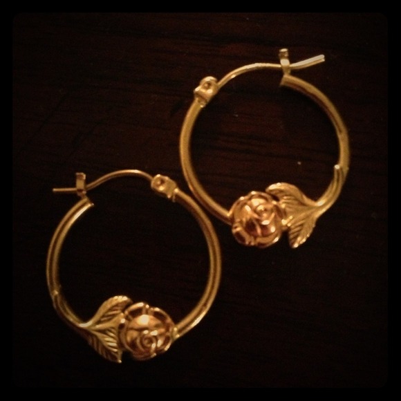 Gold Rose Earrings