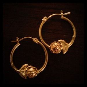 Gold Rose Earrings
