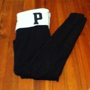 Victoria's Secret blue & black skinny yoga pants