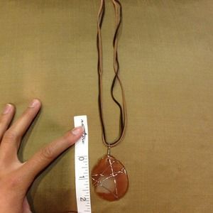 Brown necklace with stone