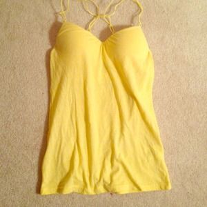 Yellow tank with built in bra.