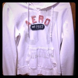 A white Aeropostale hoodie.