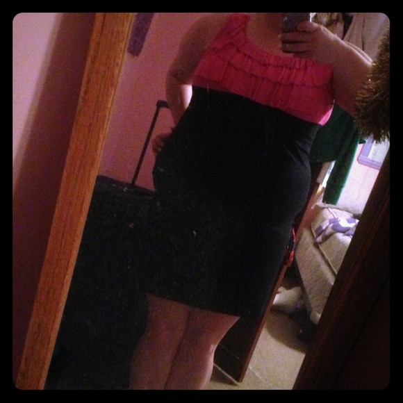 Dress with ruffles. NEVER WORE.