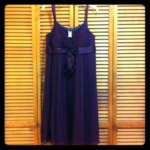100% silk & sheer/rayon Plum empire waist dress