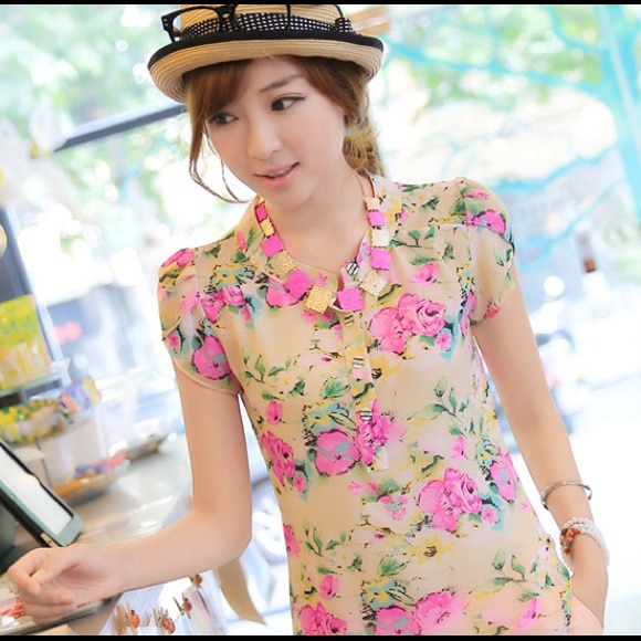 REDUCED Light Pink Floral Blouse