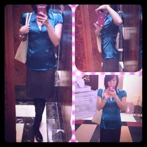 *Sharing* Amazing Blue Work Top And Pencil Skirt
