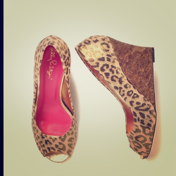 Lilly Pulitzer Wedge Metallic Leopard - Picture 1 of 2