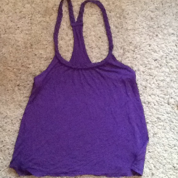 Purple racer back tank with graded straps