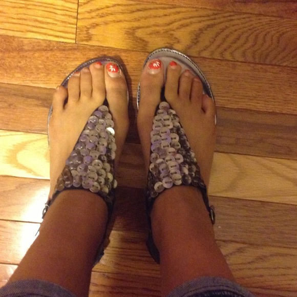 Ciao Bella Silver/black sandals