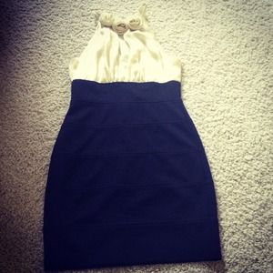 Cream and Black cocktail dress from Macy's