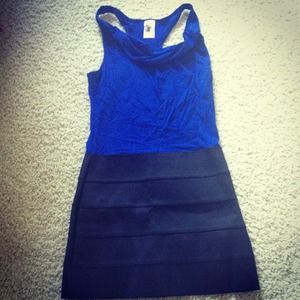 Black and blue cocktail dress