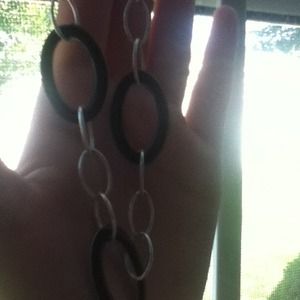 Black and silver hoop necklace