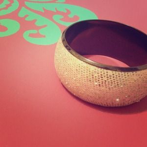 White sparkly big thick bracelet