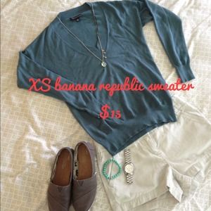 XS teal Banana Republic lightweight sweater