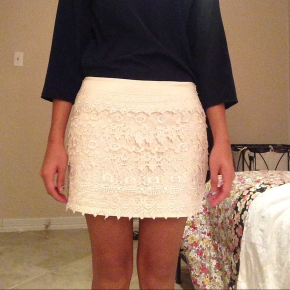 Crochet lace skirt