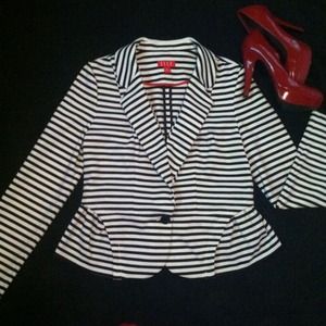 Beautifully designed black and white stripe blazer