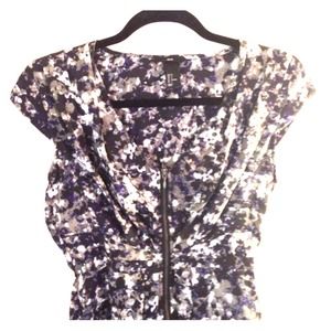 H&M Floral Pattern Zip-Front Dress