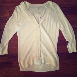 New York & co. White Cardigan 3/4 sleeve