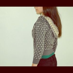 Delia*s: dotted heart zip up hoody