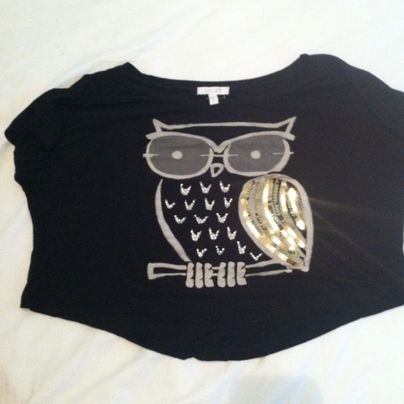 🌊Owl sequin crop top🌊 - Picture 2 of 2
