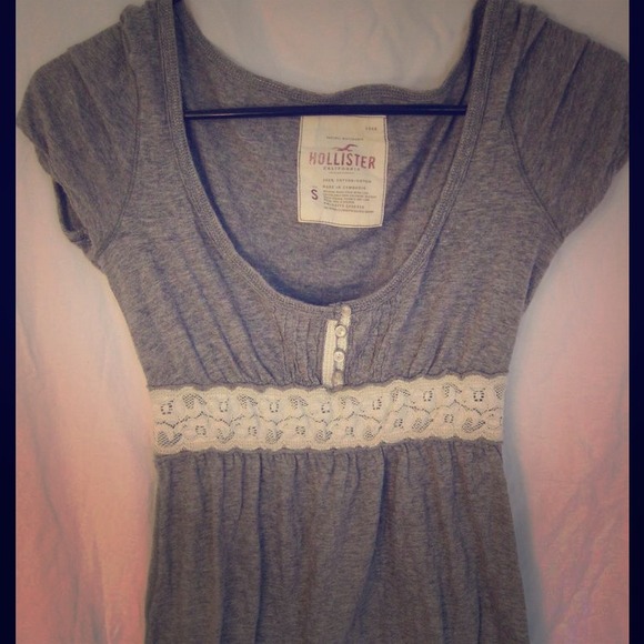 Hollister baby doll top with lace detail