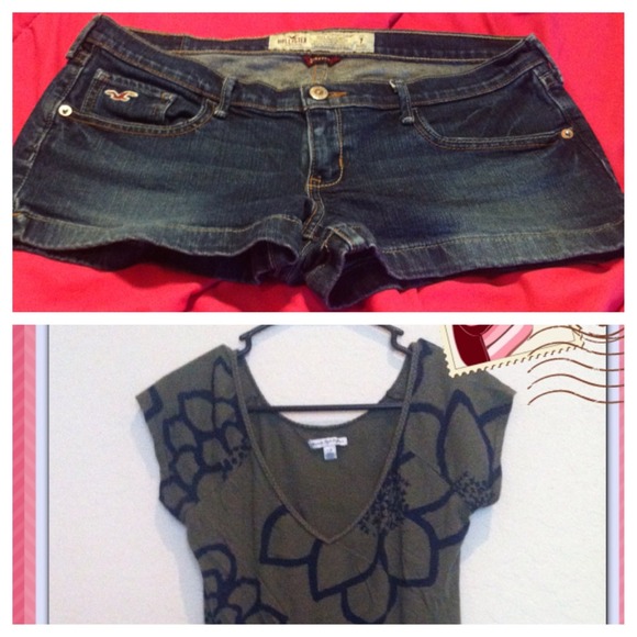 Hollister shorts & American eagle top