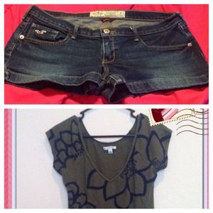 Hollister shorts & American eagle top