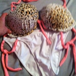 VS BIKINI coral/leopard print