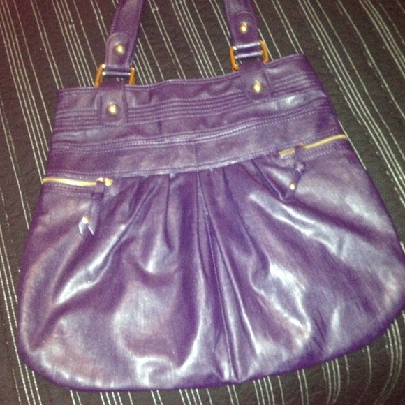 Aldo purple with gold accent handbag
