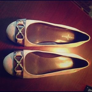 Cole Haan suede  flats with buckle on toe
