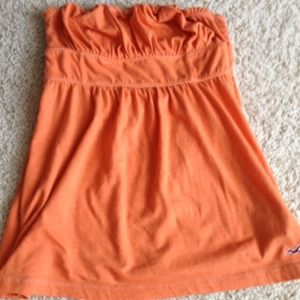 Hollister orange strapless top