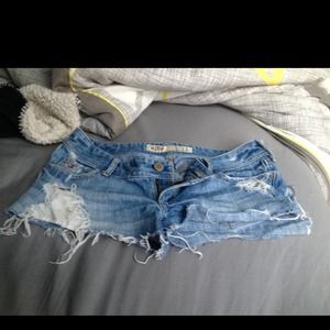 Hollister light washed booty shorts