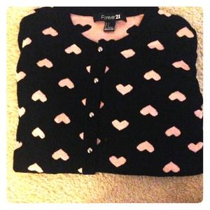 Heart printed cardigan ❤❤❤ never worn