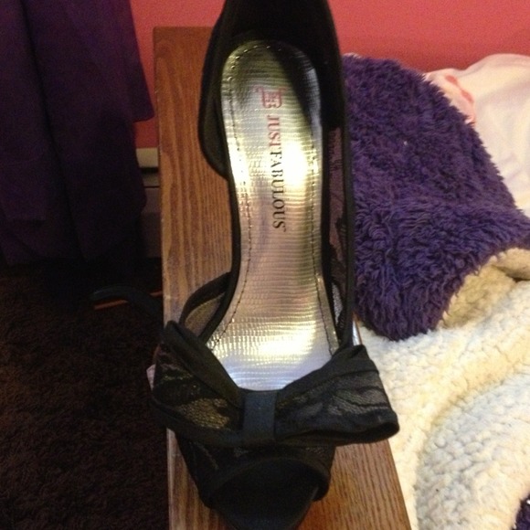 Black Lace Peep Toe Pumps from JustFab! - Picture 2 of 4