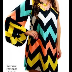 🆕Chevron One Shoulder Dress