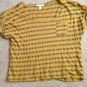 Yellow & grey striped crop top✂price reduced✂