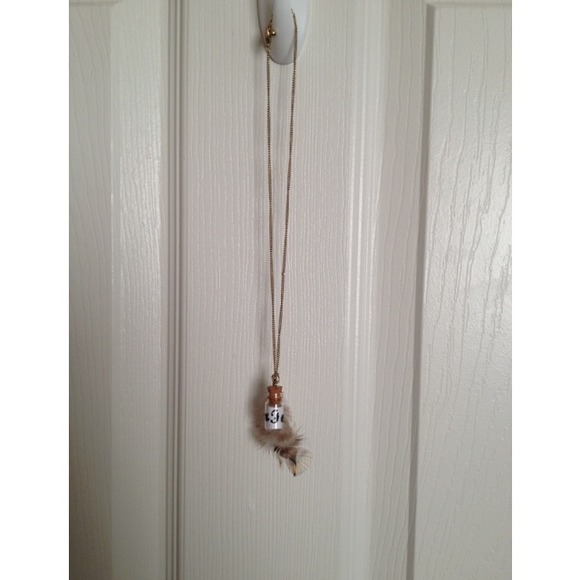 Cork bottle necklace with a feather - Picture 1 of 1