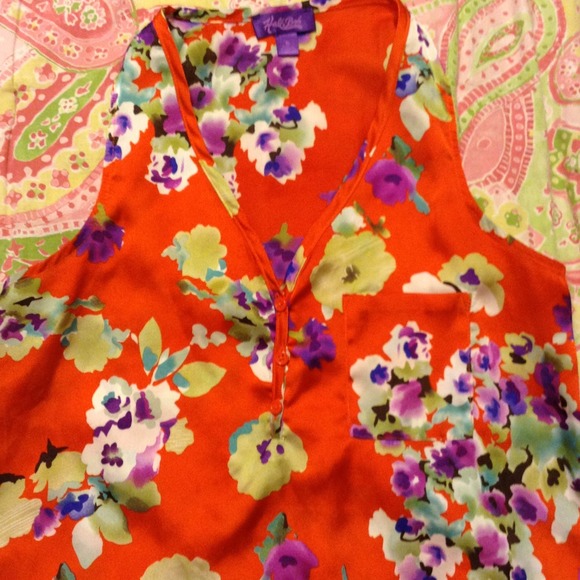 Orange flower blouse