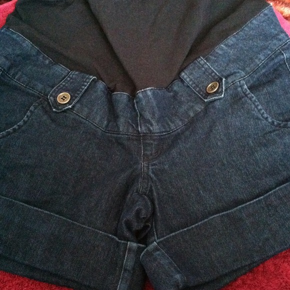 Dark blue maternity shorts