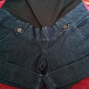 Dark blue maternity shorts