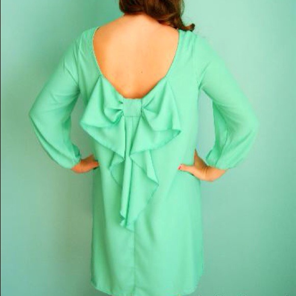 🆕 Precious Mint Bow Back Tunic Dress
