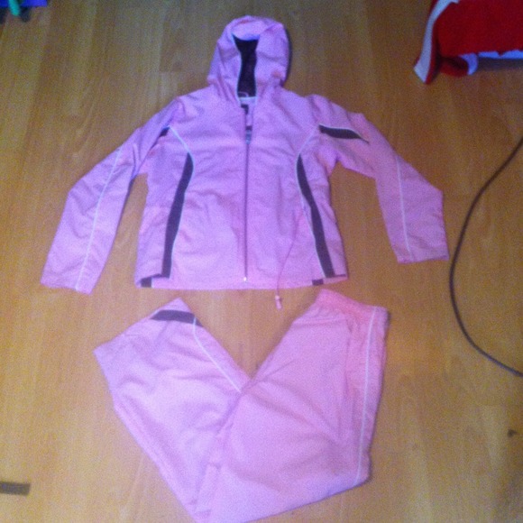 Pink and brown wind breaker