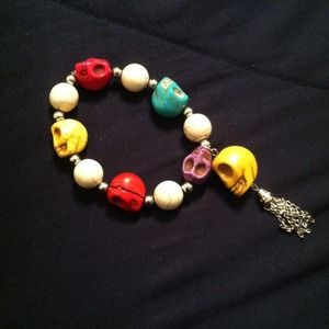 Marbled stone skull bracelet